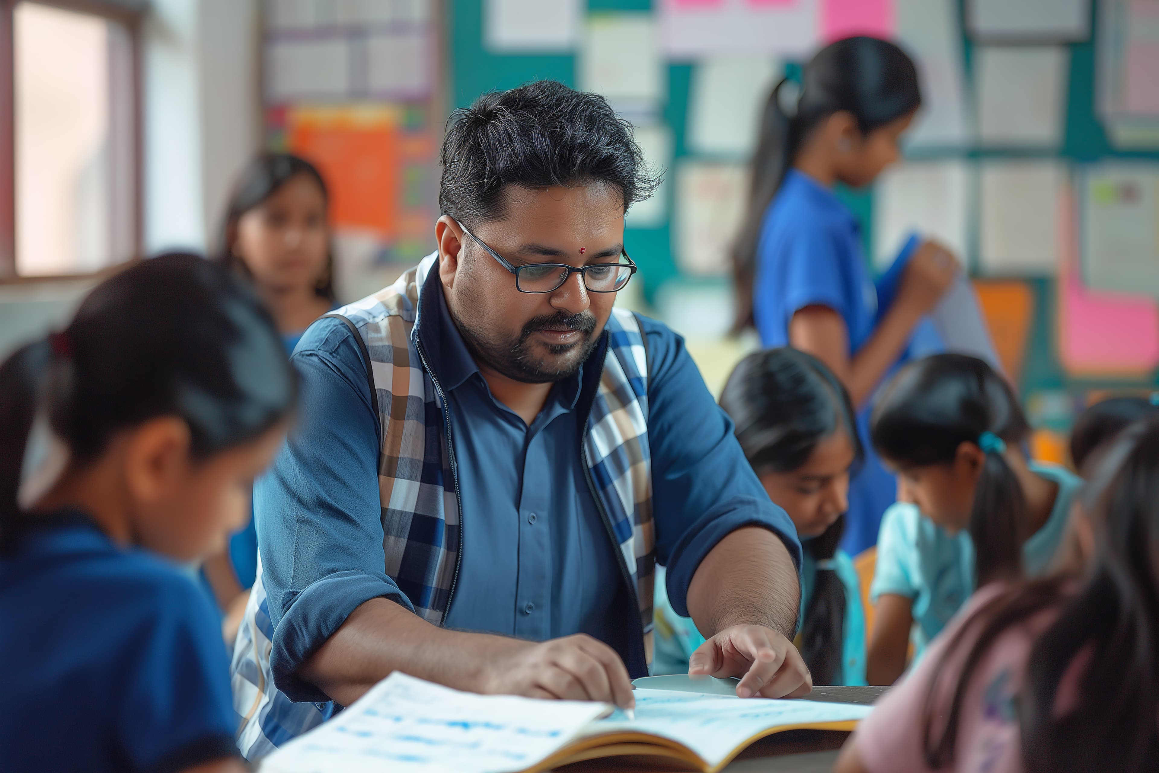 Teacher leading a collaborative session
